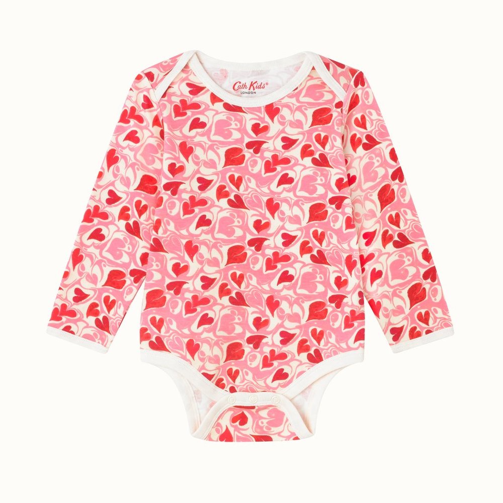 Cath Kidston "Marble Hearts" long sleeved Valentine's Onsie NWOT